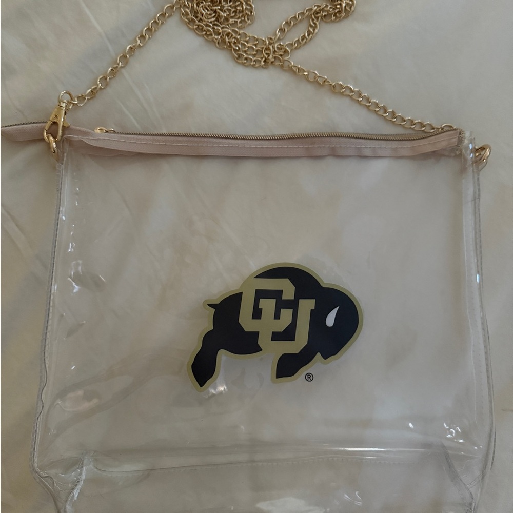 Clear Chain Crossbody Bag with Gold Accents University of Colorado